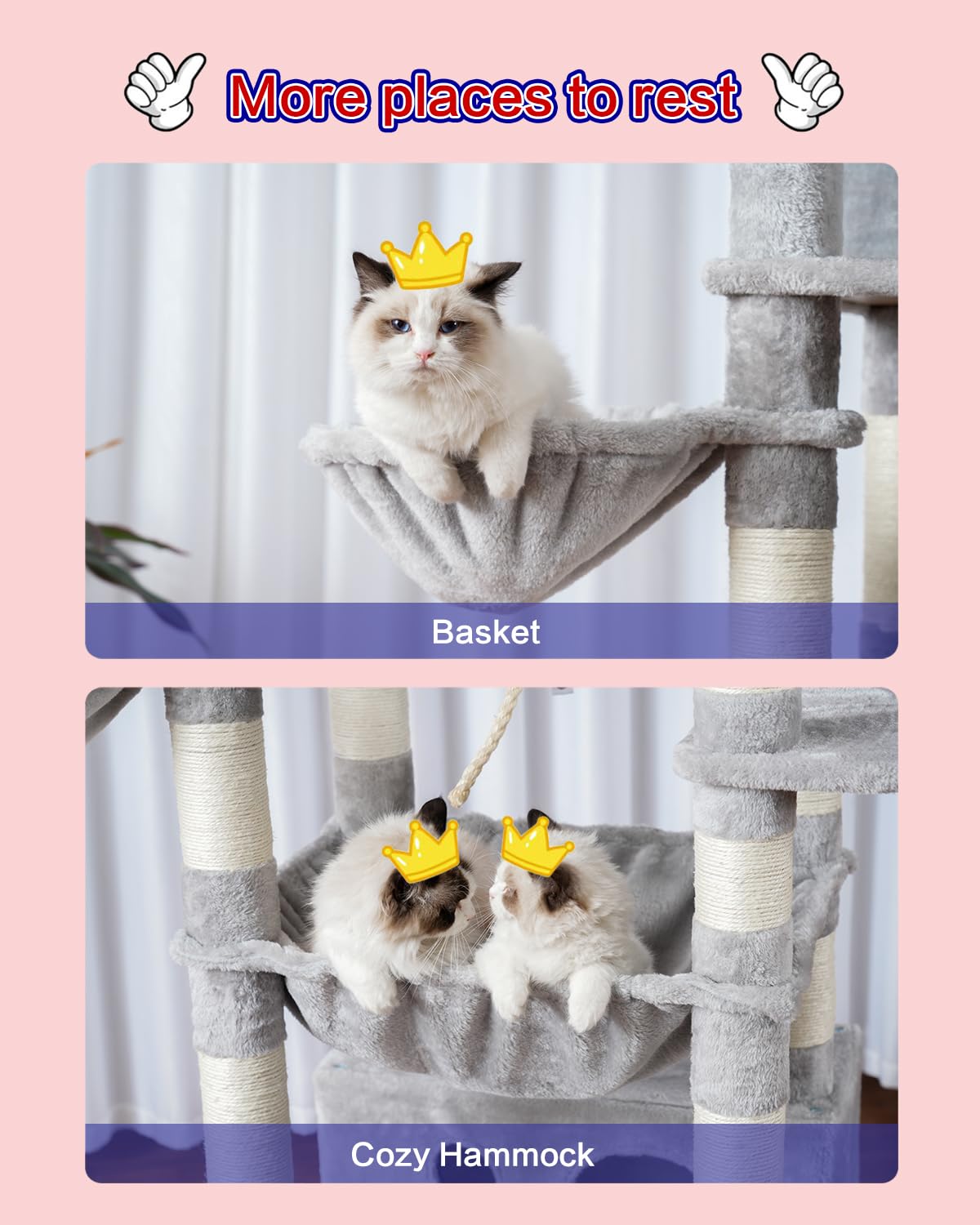 Gitelsnour cat tree sisal posts encourage scratching and claw health.
