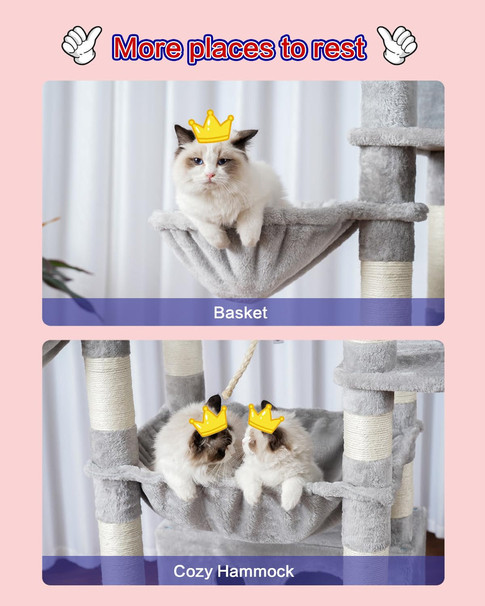 Gitelsnour cat tree sisal posts encourage scratching and claw health.