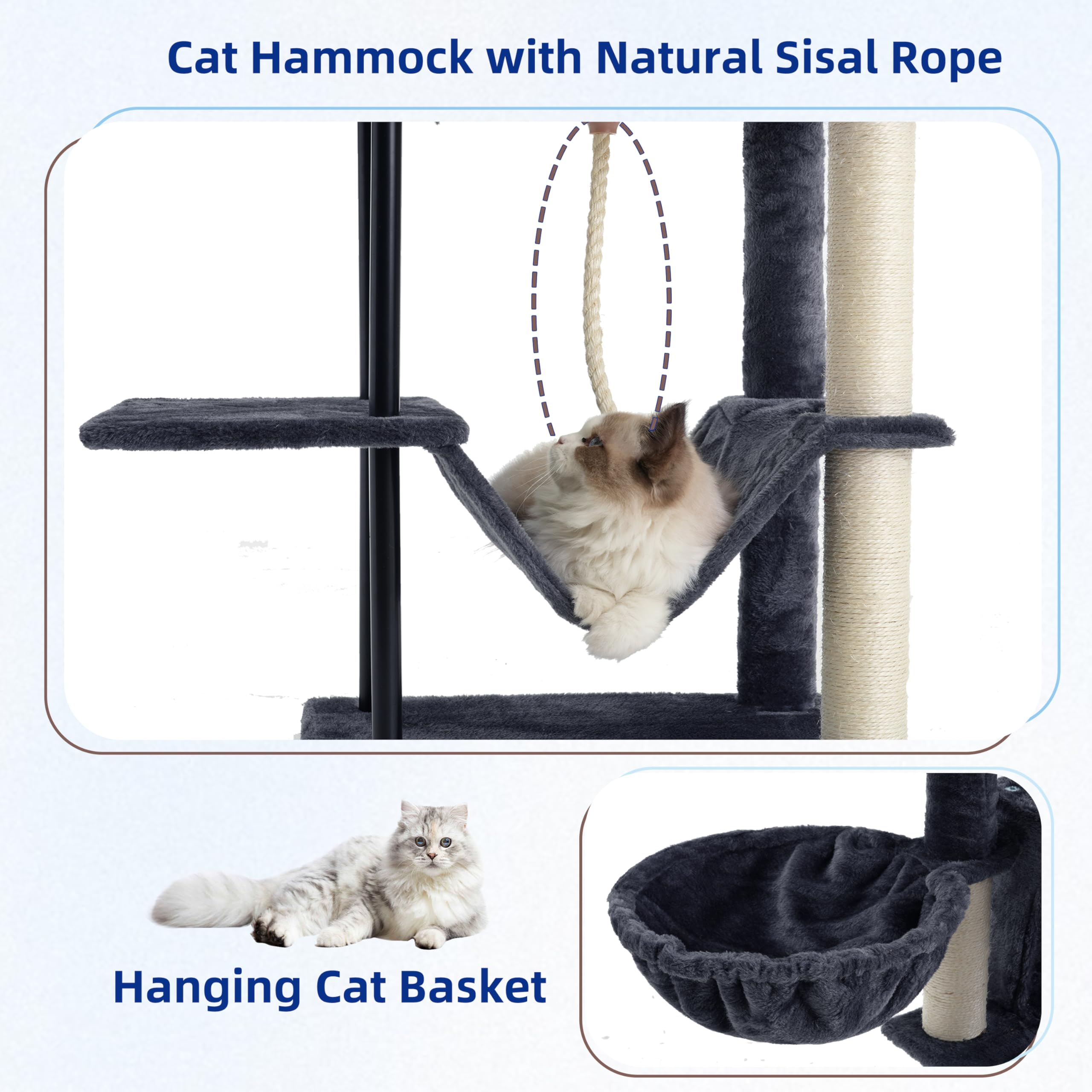 Gitelsnour cat tree sisal rope offers durable scratching and natural behavior release.