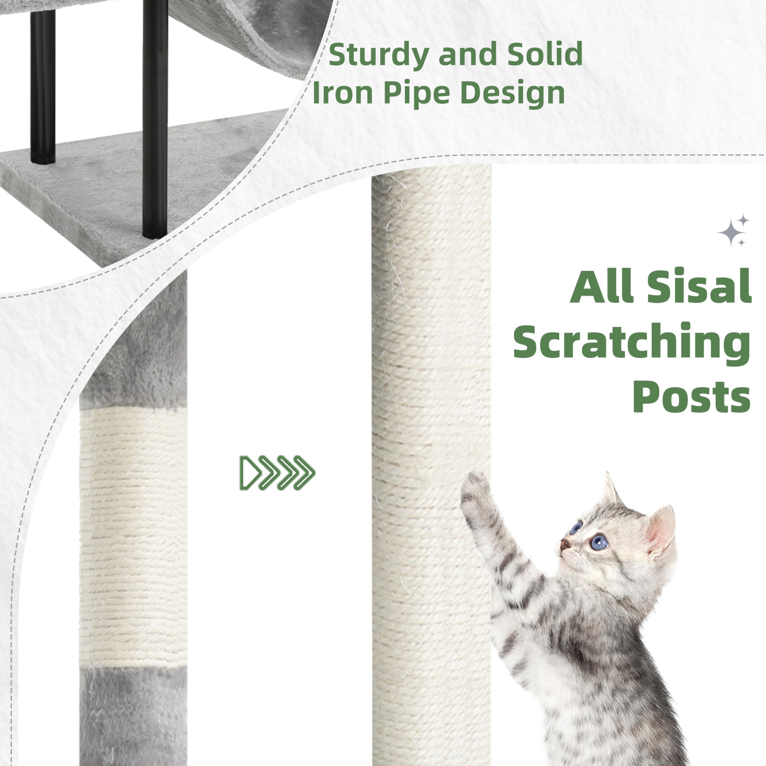 Gitelsnour cat-tree sisal rope encourages scratching and play.