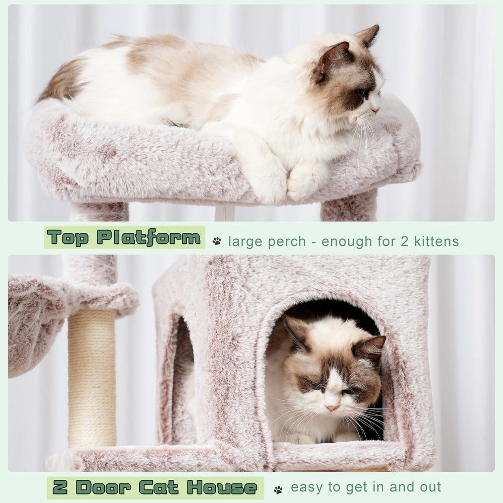 Gitelsnour cat tree natural sisal rope provides satisfying scratching surfaces.