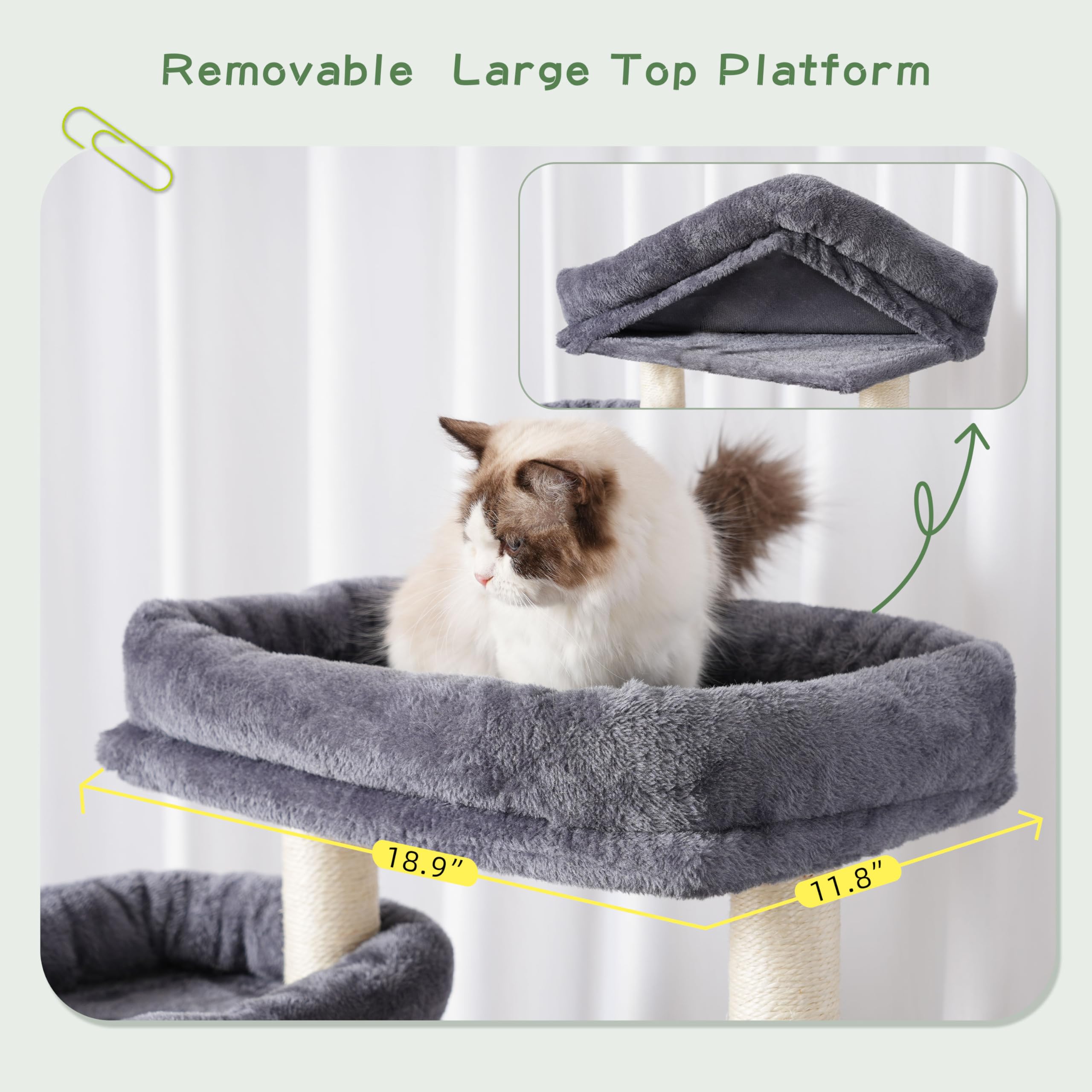 Gitelsnour cat tree sisal posts satisfy scratching instincts.