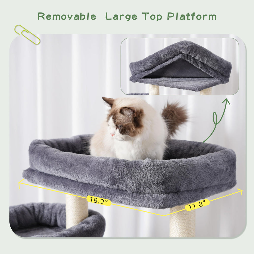 Gitelsnour cat tree sisal posts satisfy scratching instincts.