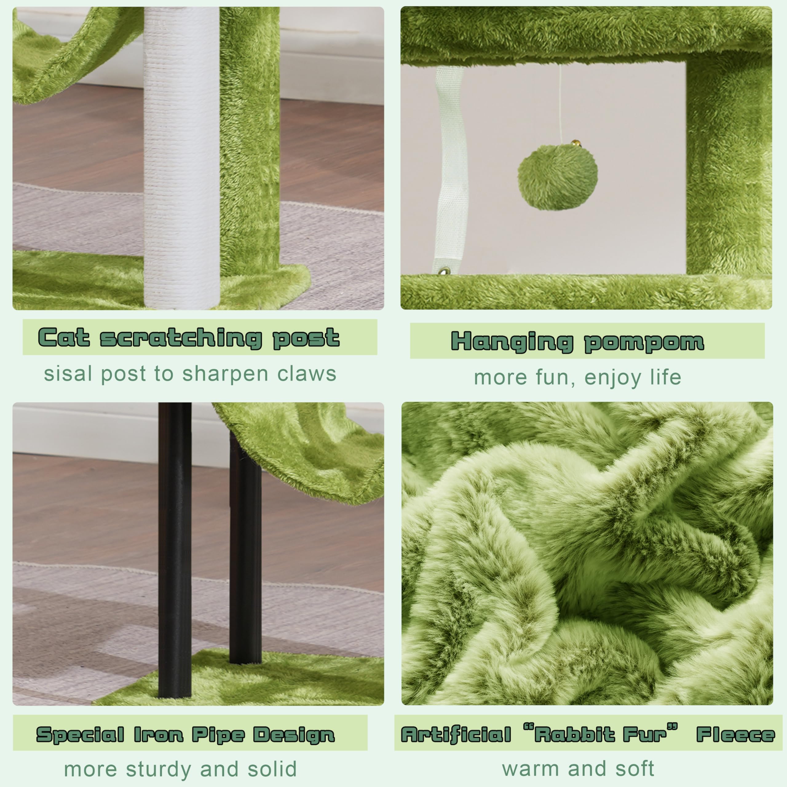 Gitelsnour cat tree plush fabric adds soft comfort during downtime