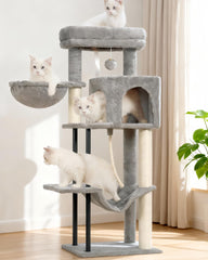 Gitelsnour cat-tree top platform provides a roomy perch for relaxing.