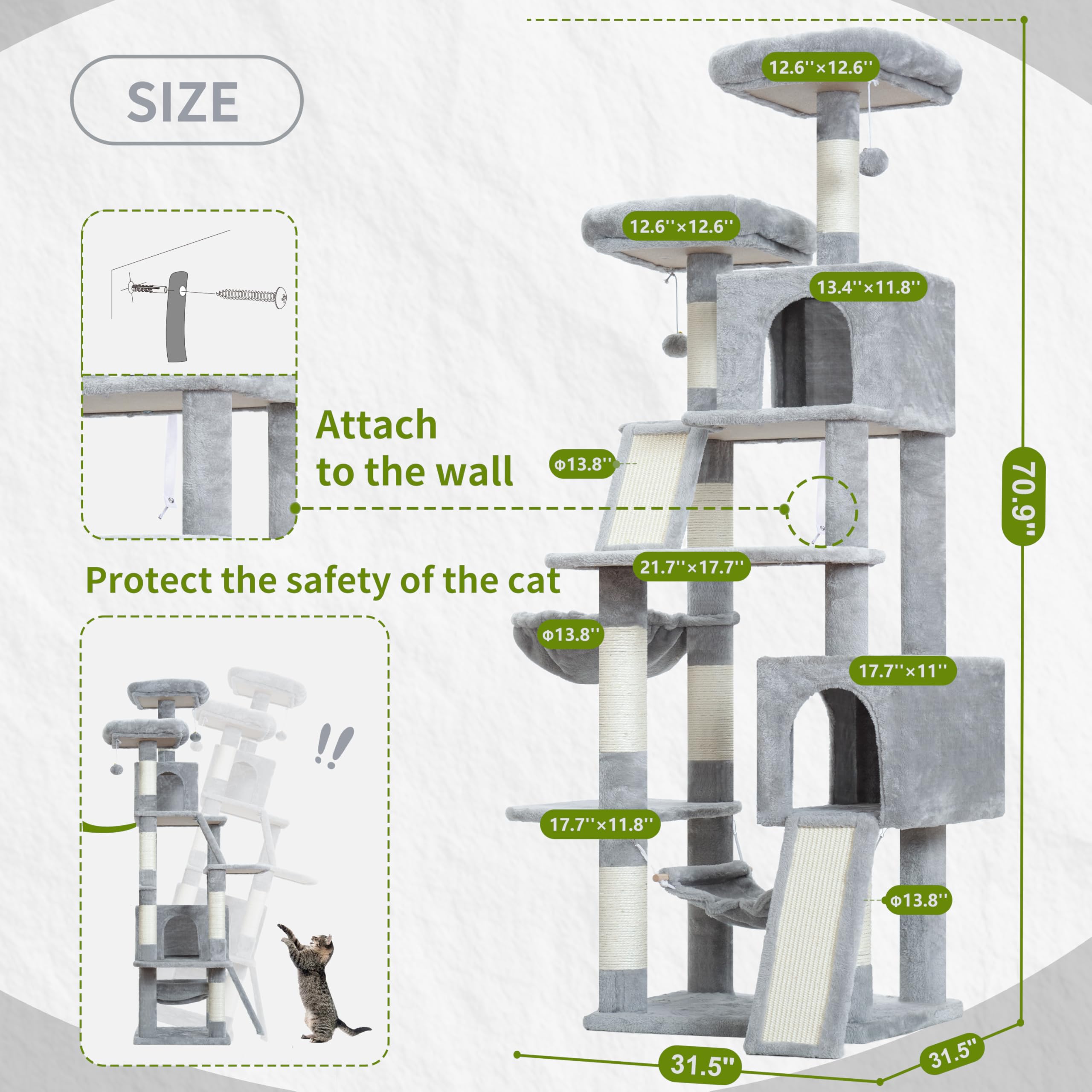 Gitelsnour cat tree top platforms let cats survey the room