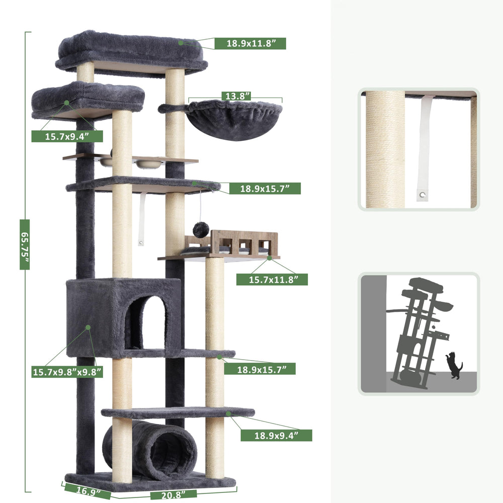 Gitelsnour cat tree watch-tower gives cats a high vantage point.