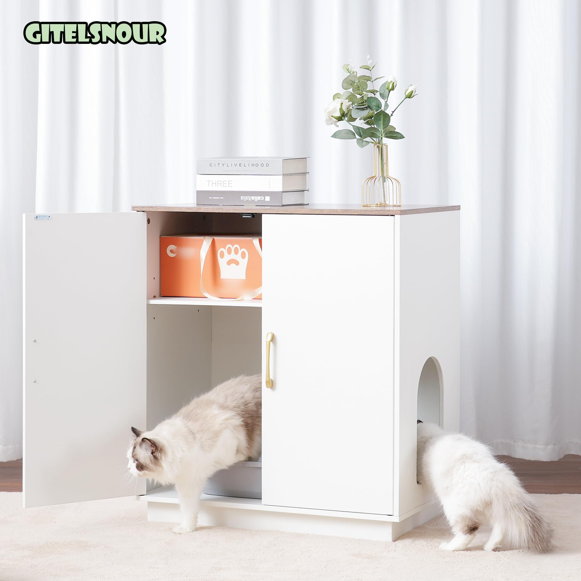Gitelsnour litter box enclosure easy-assembly design speeds setup