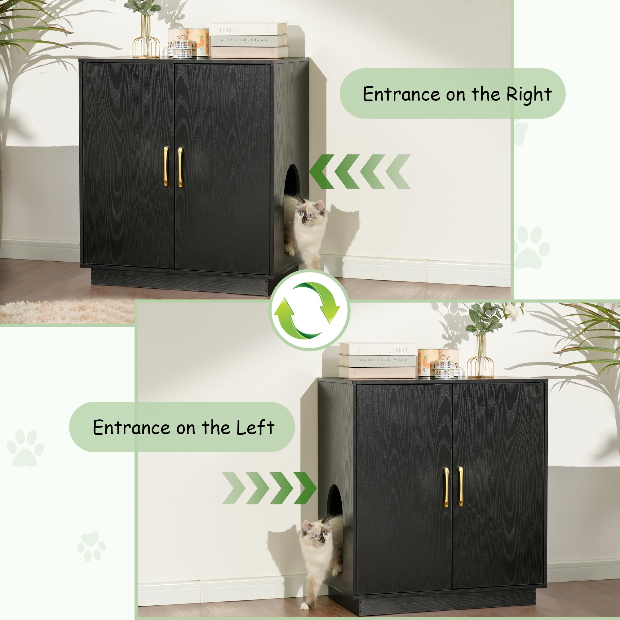 Gitelsnour Litter Box Enclosure back-ventilation highlights breathable design for better air flow.