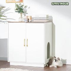 Gitelsnour litter box enclosure side table top provides functional surface for decor