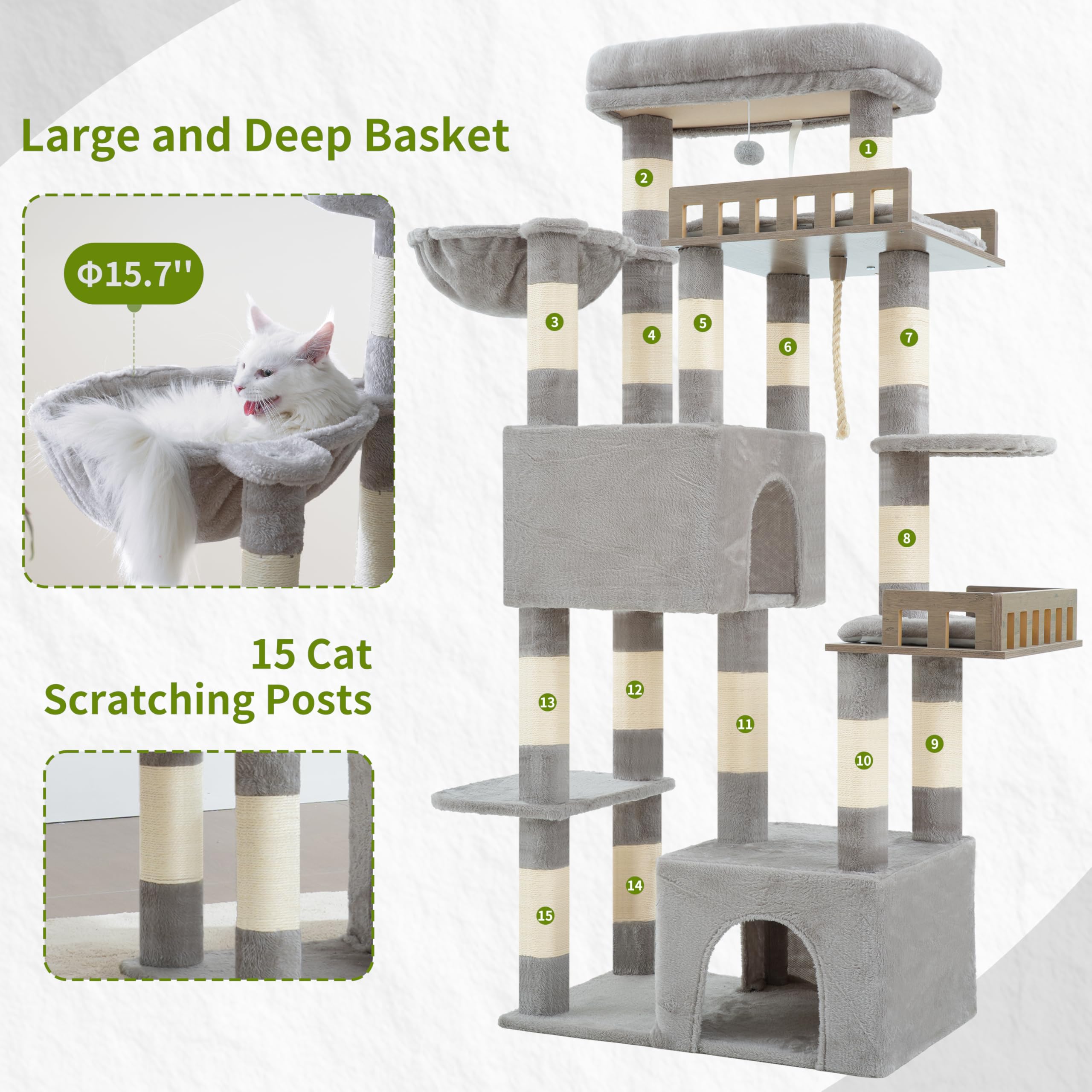 Gitelsnour Maine Coon Cat Tree large cat caves offer cozy hiding and security.