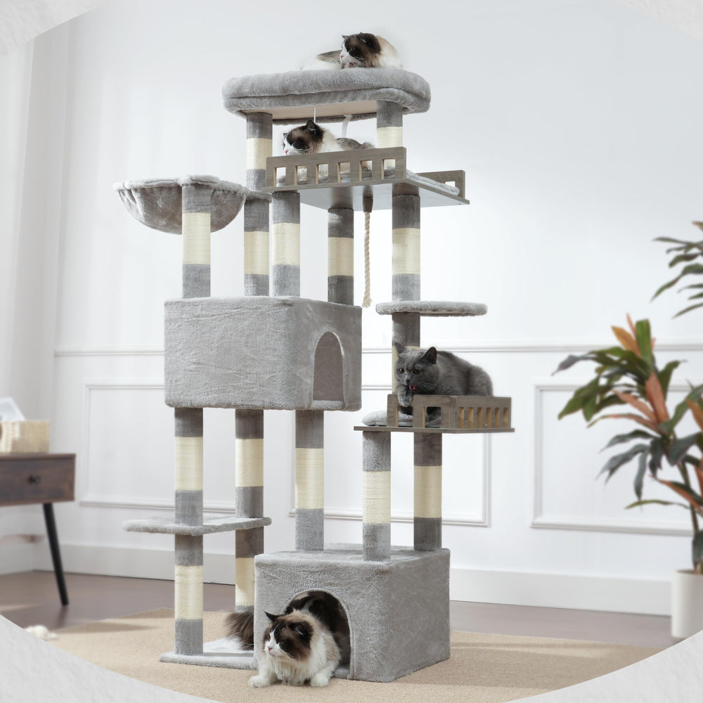 Gitelsnour Maine Coon Cat Tree detachable fabric cover keeps cleaning simple.