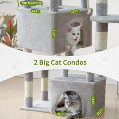 Gitelsnour Maine Coon Cat Tree sisal rope posts satisfy scratching and natural instincts.