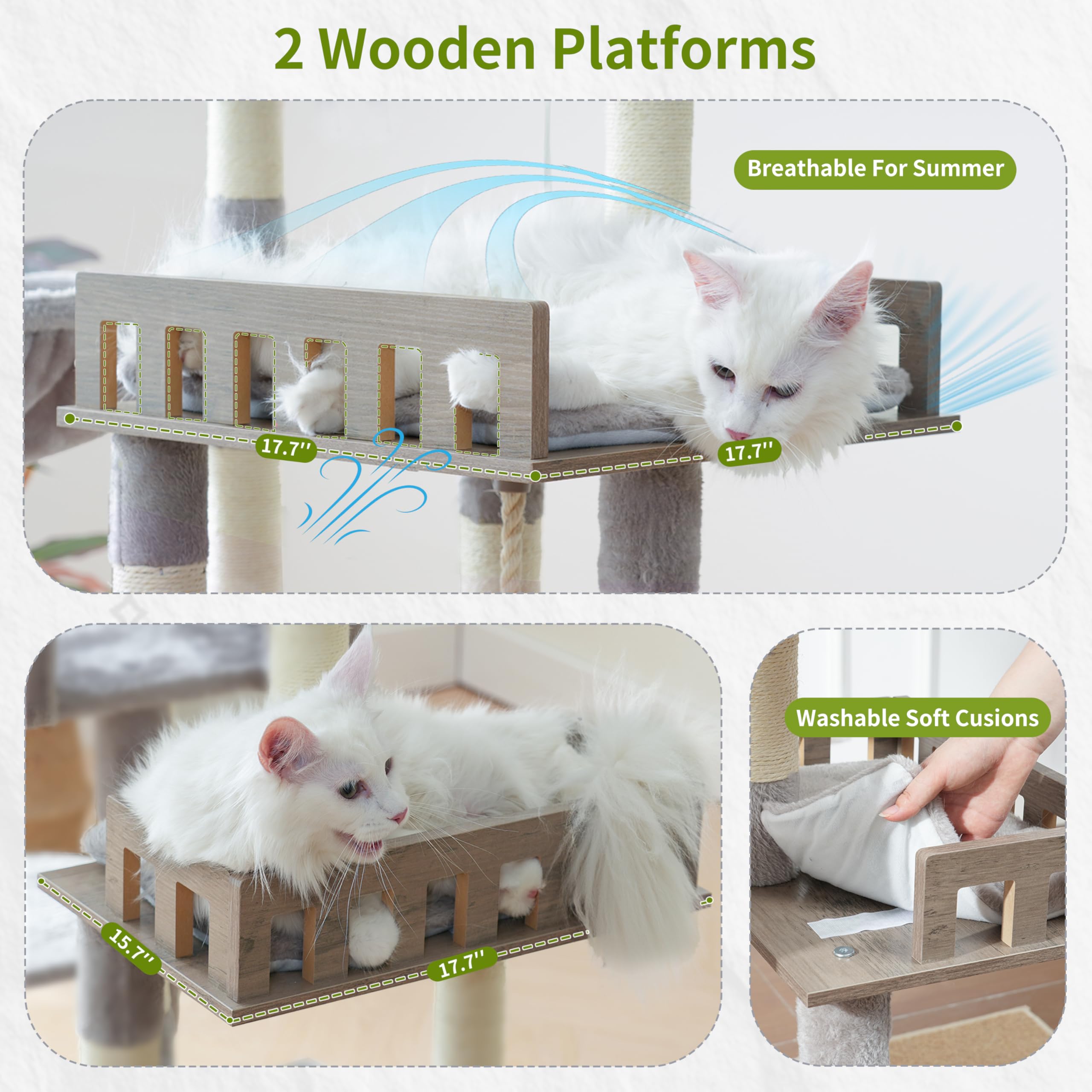 Gitelsnour Maine Coon Cat Tree top perch offers luxurious lounging for large cats.