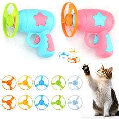 Giteo Bedding cat launcher pink in use for interactive indoor play