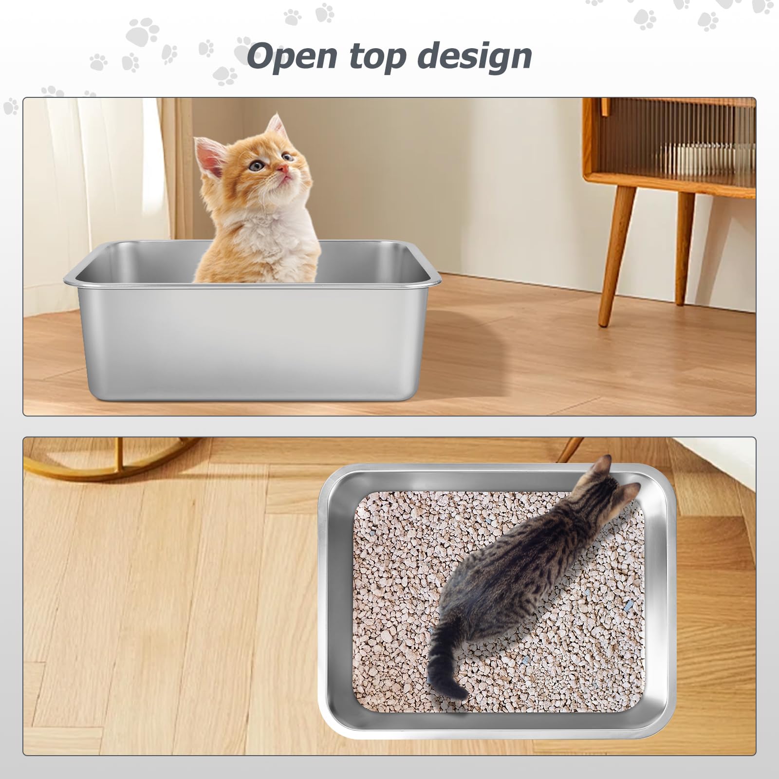 GIUOIDUO litter box bottom weighted base supports active cats without tipping.
