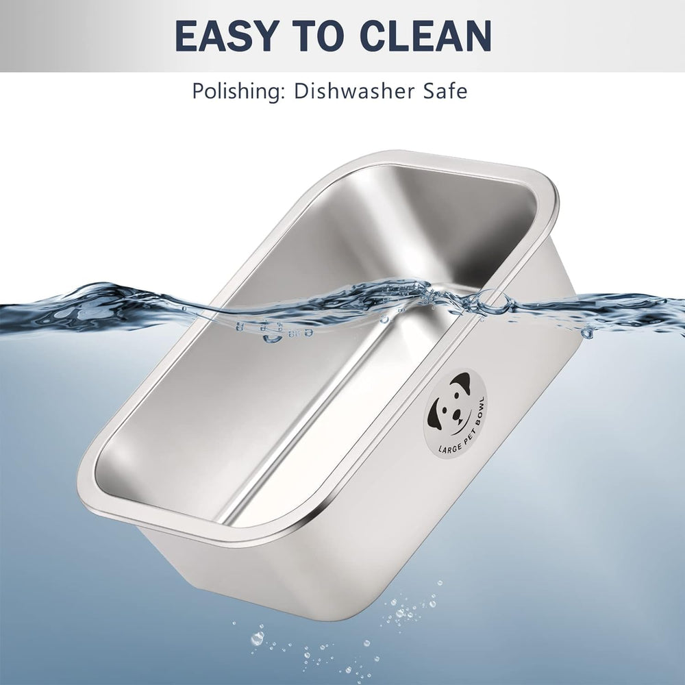 GIXSEGIE stainless steel dog bowl 45 cm diameter suits large breeds.