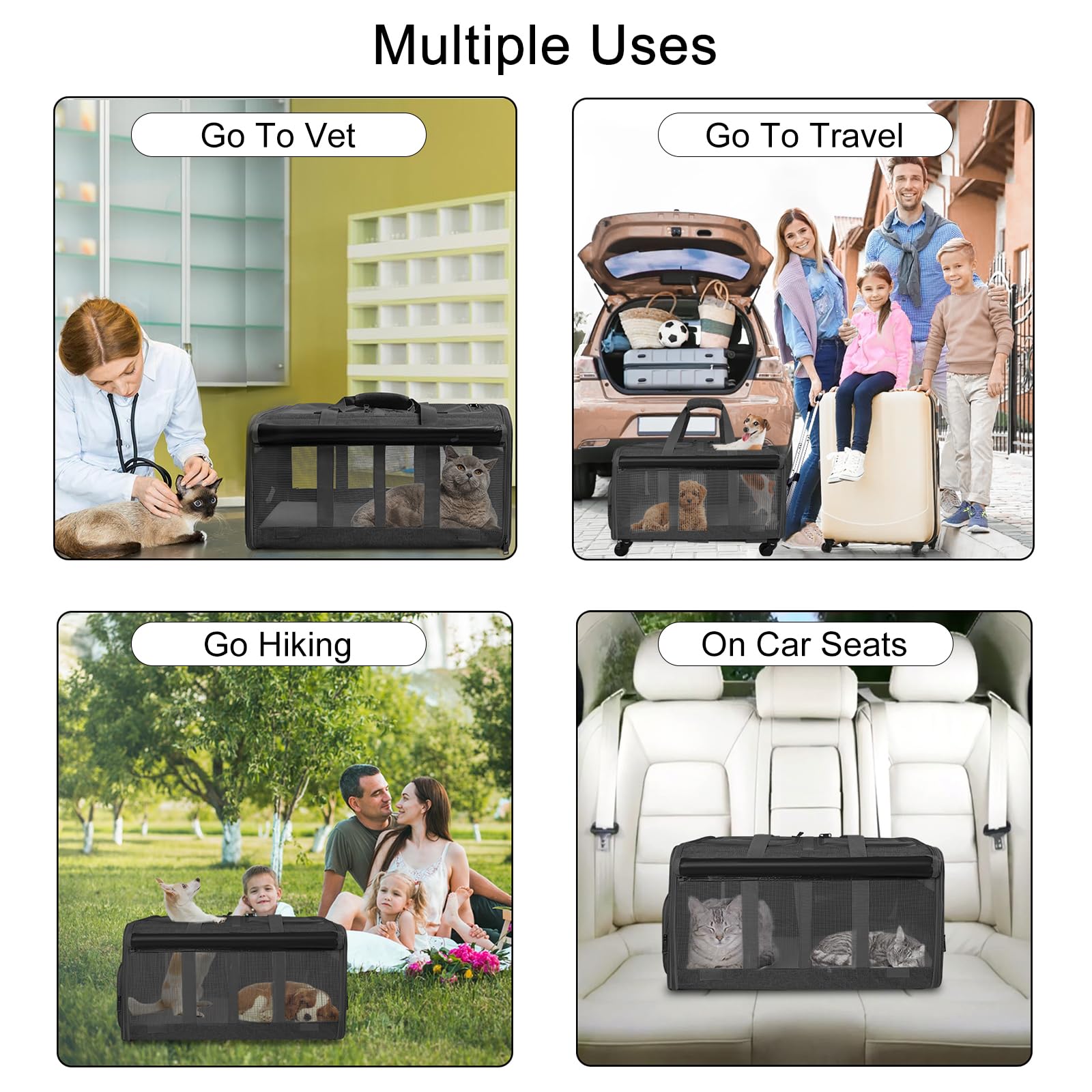 GJEASE Cat Rolling Carrier bottom mats offer plush comfort for restful pet moments