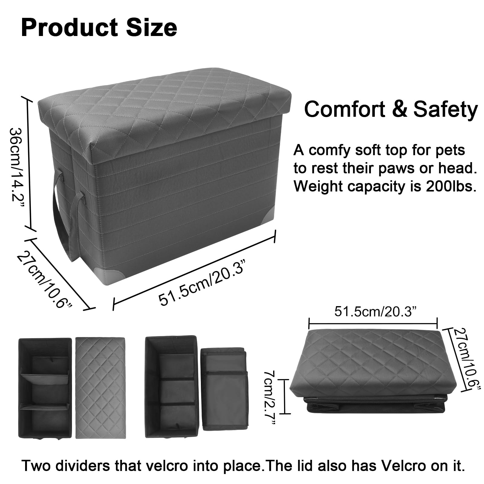 GJEASE dog seat extender with storage pockets for treats and toys.