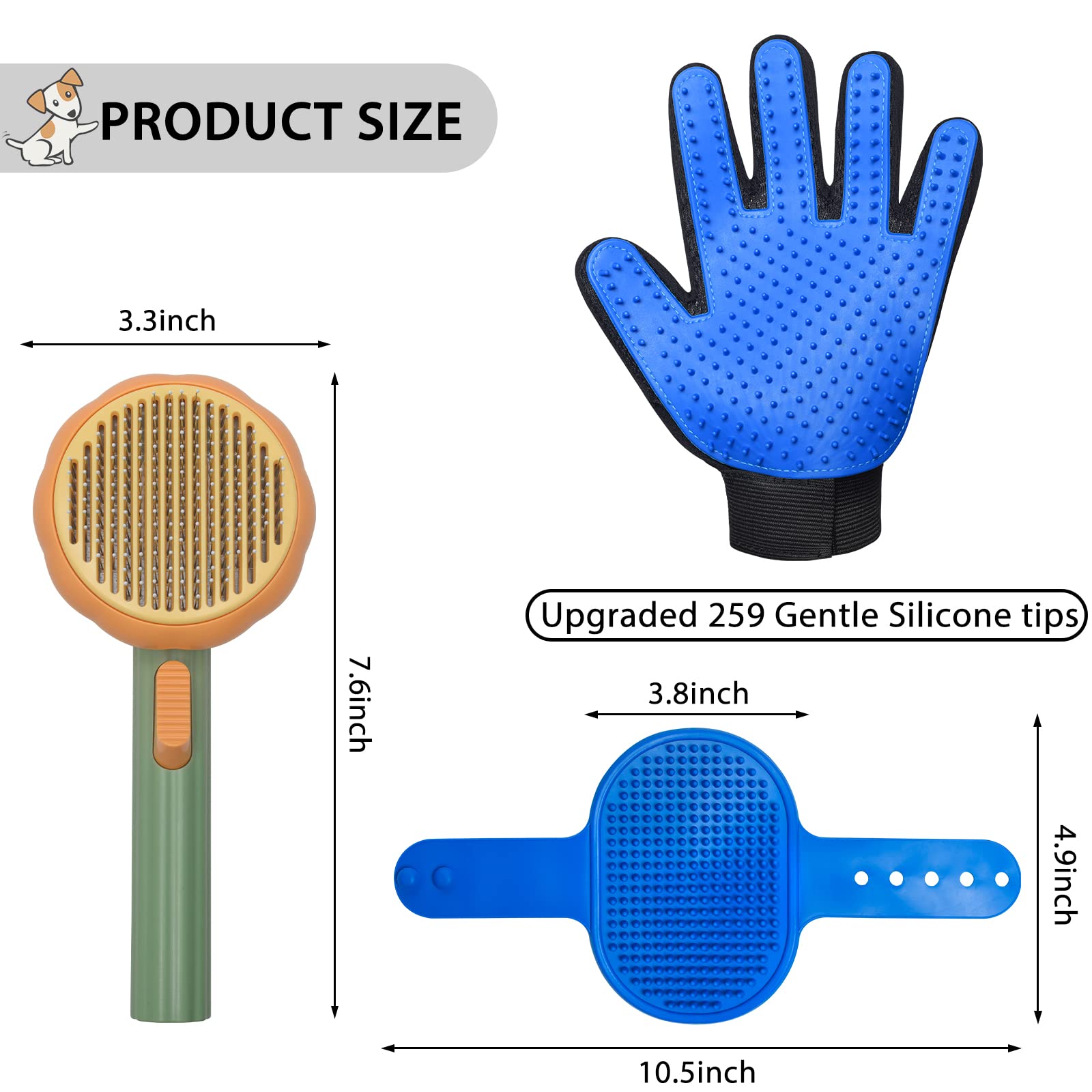GJEASE cat grooming glove with silicone tips for gentle massage and hair removal.