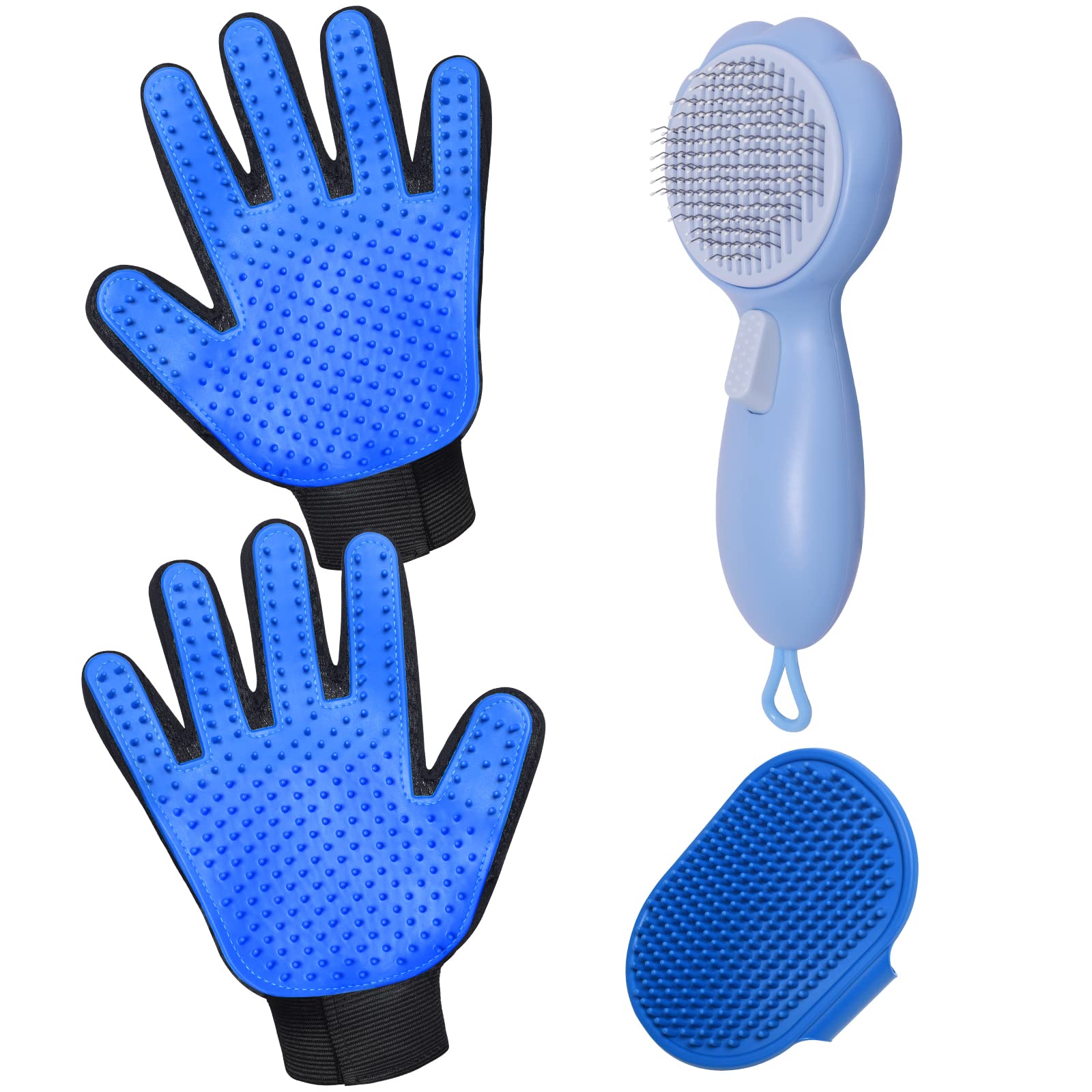 GJEASE cat grooming glove top view for gentle brushing and hair removal