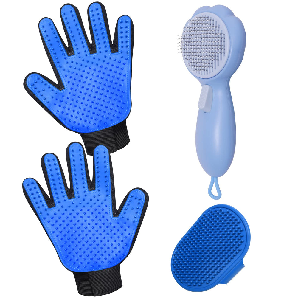 GJEASE cat grooming glove top view for gentle brushing and hair removal