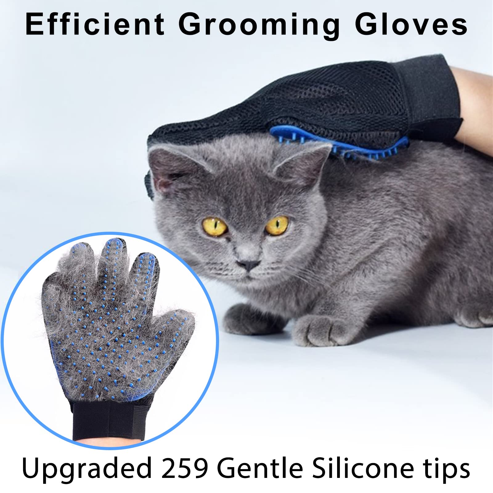 GJEASE Cat Grooming Glove with adjustable wrist strap for universal fit.