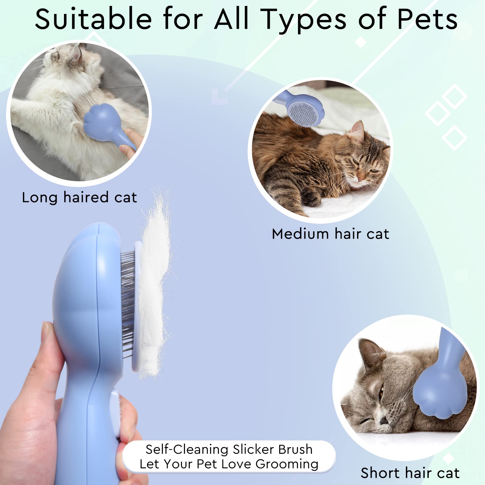 GJEASE pet bath brush soft silicone for safe baths