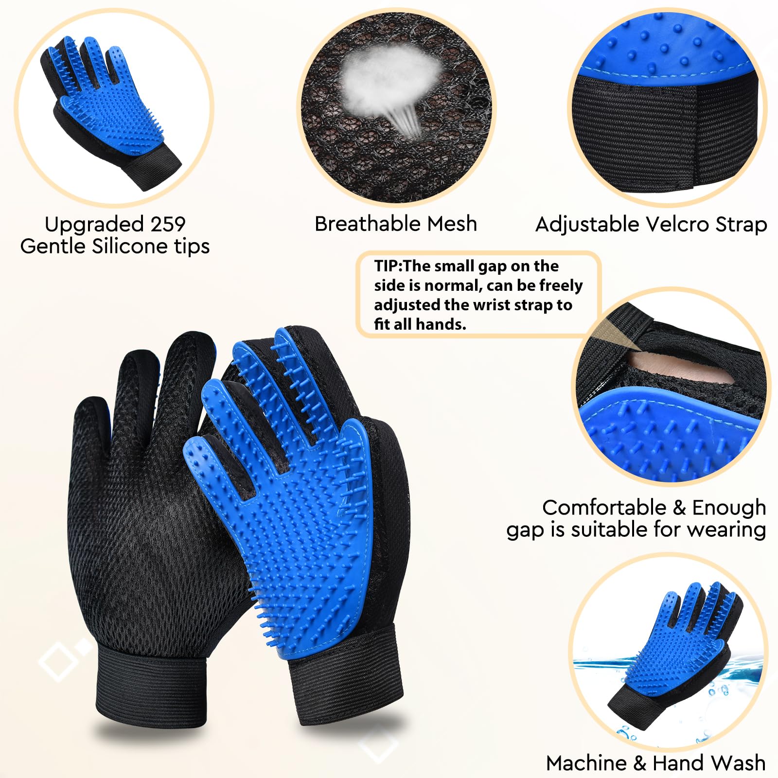 GJEASE self-cleaning button brush action for quick hair release
