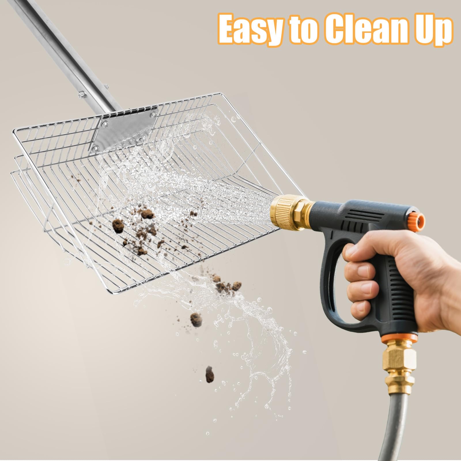 Gjmrar 4-in-1 multifunctional litter scoop for rake and shovel tasks
