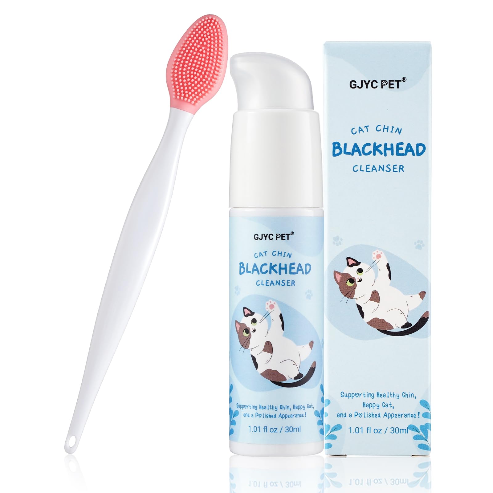 GJYC PET cat chin acne cleanser bottle for gentle chin cleansing and daily care.