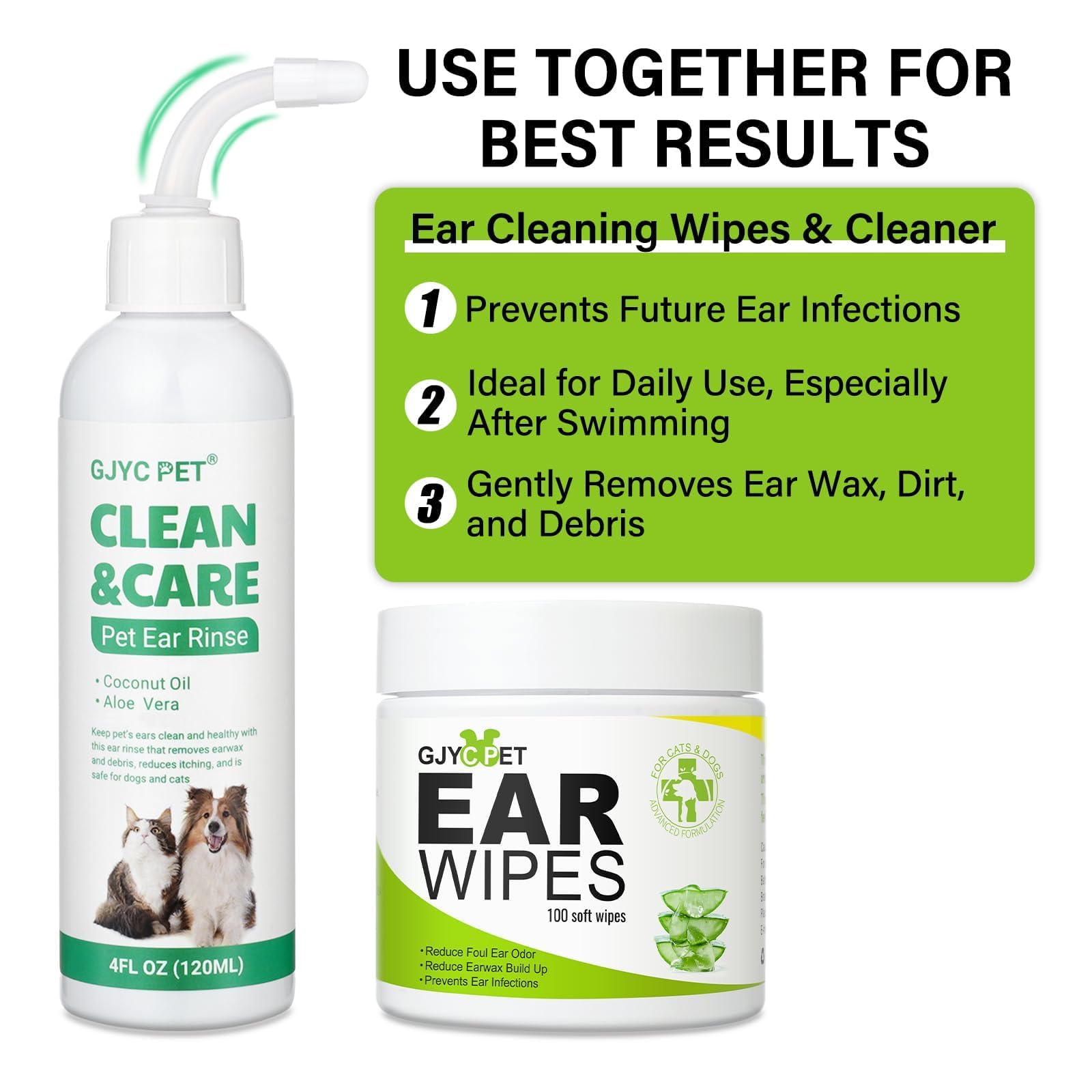 GJYC PET ingredients label image highlighting plant-based, alcohol-free formula