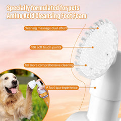 GJYC PET paw cleaner foaming cleanser enables no-rinse cleanup.