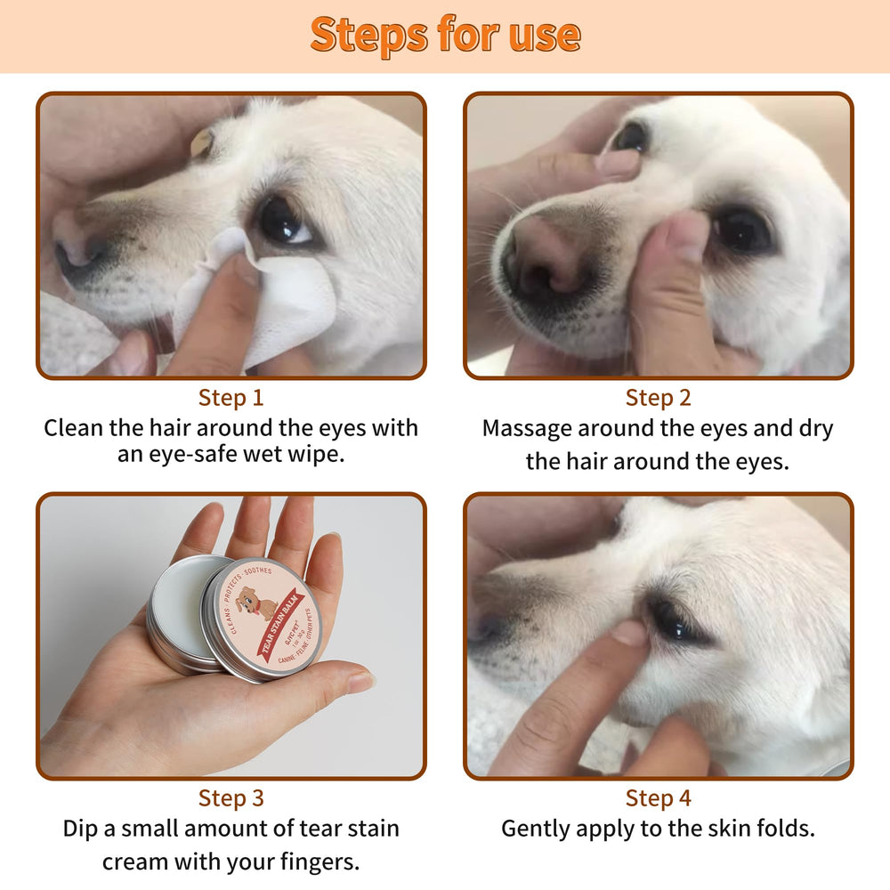 GJYC PET Balm on cat eye area supports gentle stain maintenance.