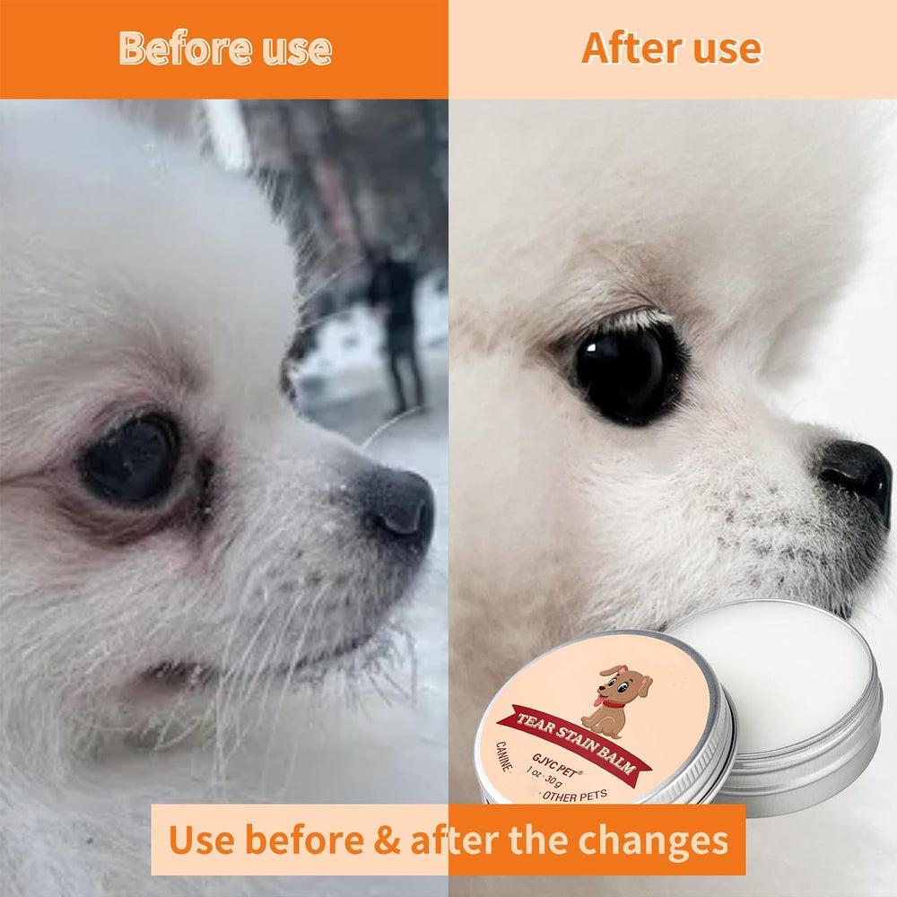 GJYC PET tear-stain remover packaging highlights convenient 1oz travel size for on-the-go care.
