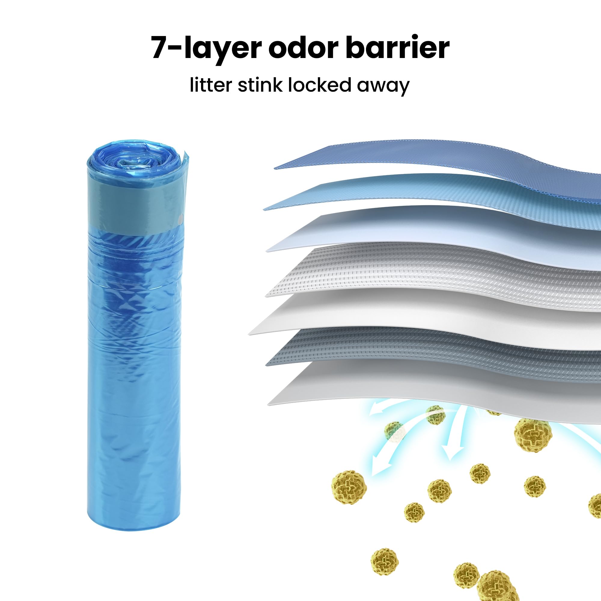 GKJ Cat Litter Trash Can 7-layer EVOH bag enhances odor control.