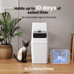 GKJ Cat Litter Trash Can interior bin reveals easy scoop-and-drop disposal.