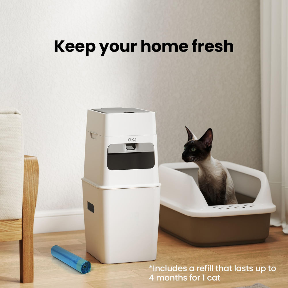 GKJ Cat Litter Trash Can visible window for quick waste check.