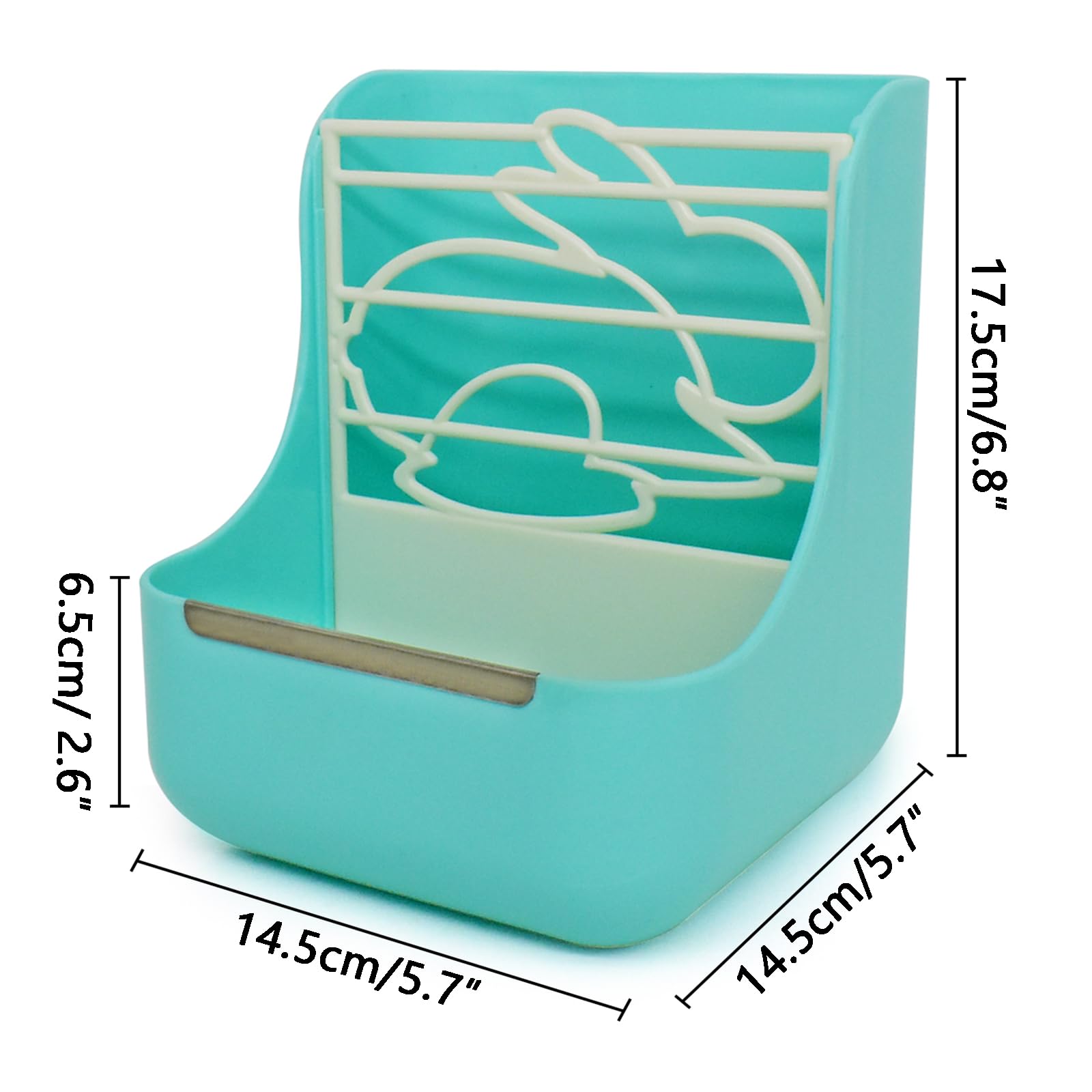GKYZBB hay rack-bowl combo, ideal for space-saving feeding in tight guinea pig enclosures.