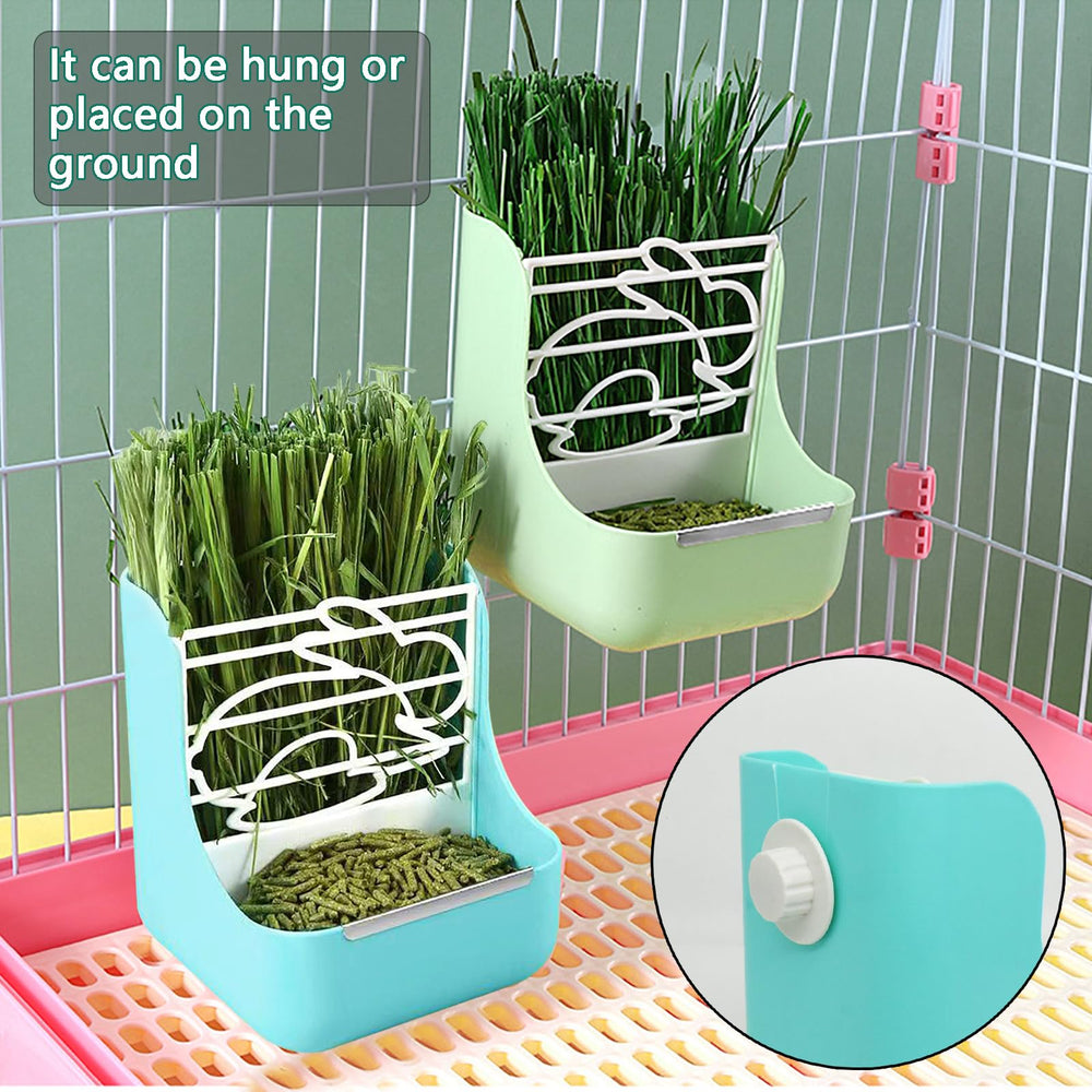 GKYZBB space-saving-design, 2-in-1 hay rack and bowl fits compact cages neatly.