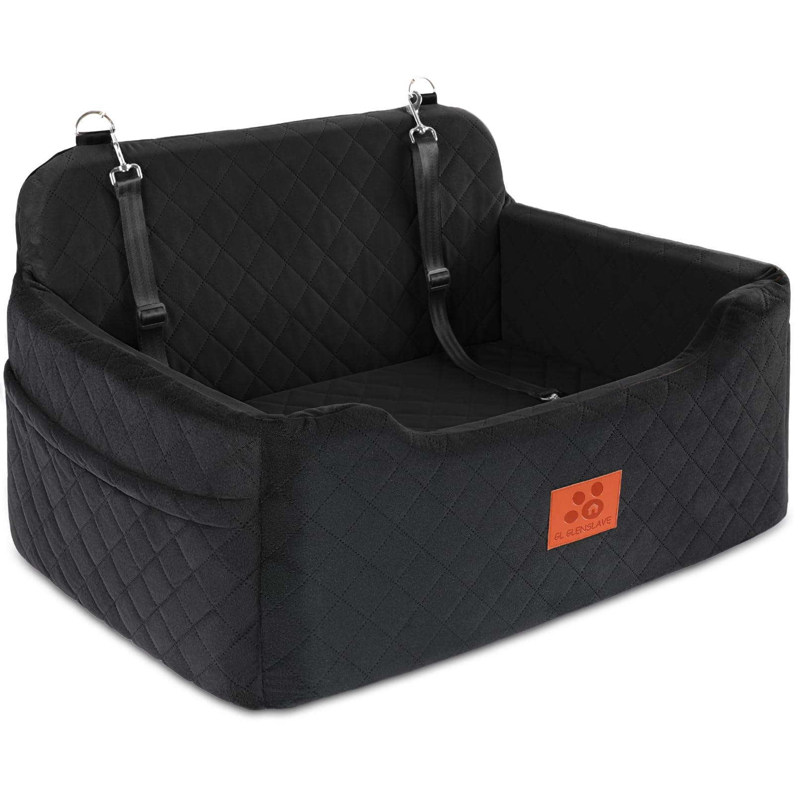 GL GLENSLAVE dog car seat booster view improves visibility and anxiety reduction during car rides.