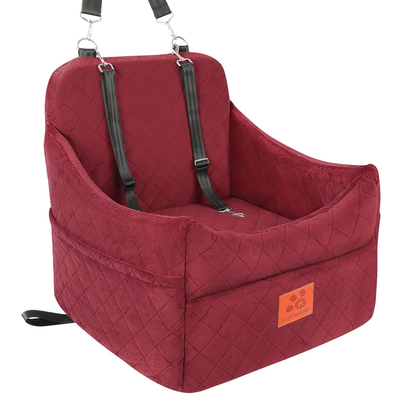 GL GLENSLAVE dog car seat front view with secure booster for safe travel
