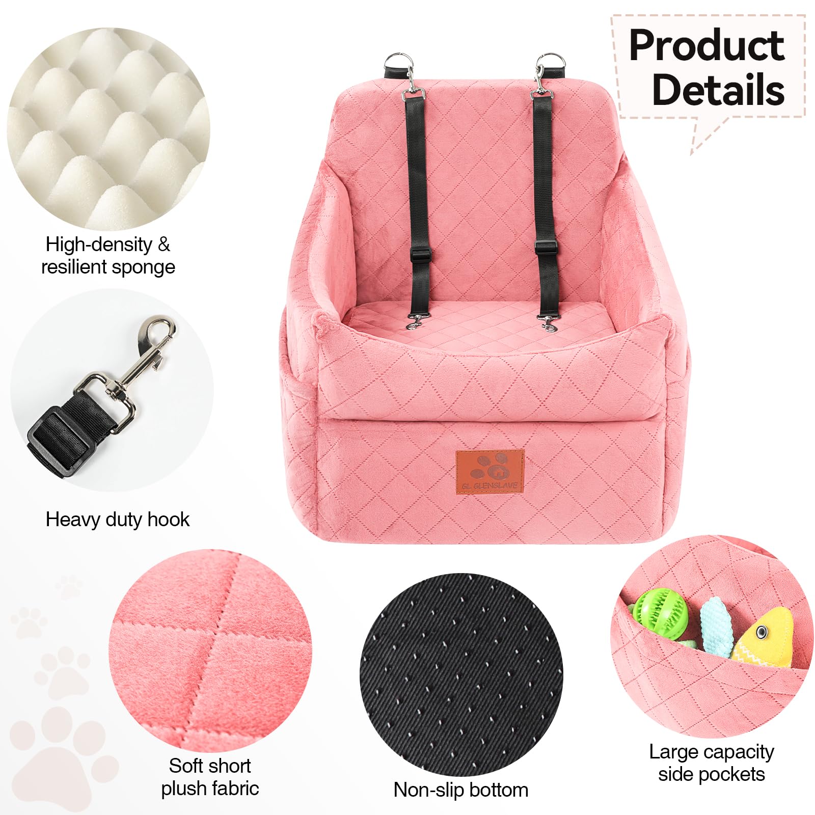 GL GLENSLAVE cozy interior pad focuses on soft surface for pet relaxation during rides