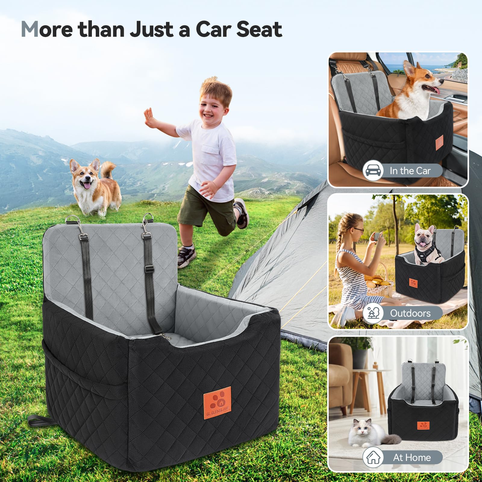 GL GLENSLAVE memory foam support reduces travel jostling for pets.