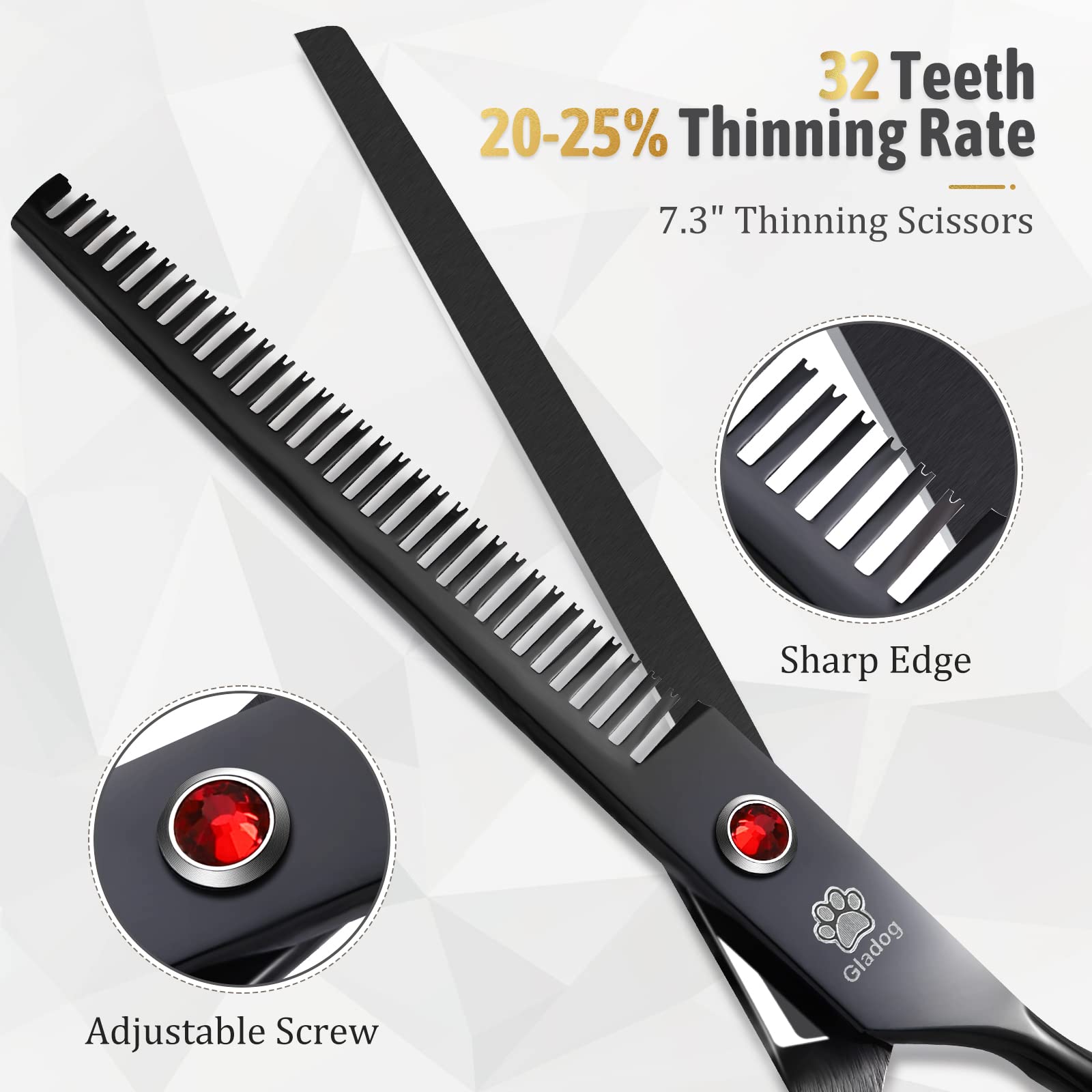 GLADOG curved scissor 7.7 inches for contour shaping with control