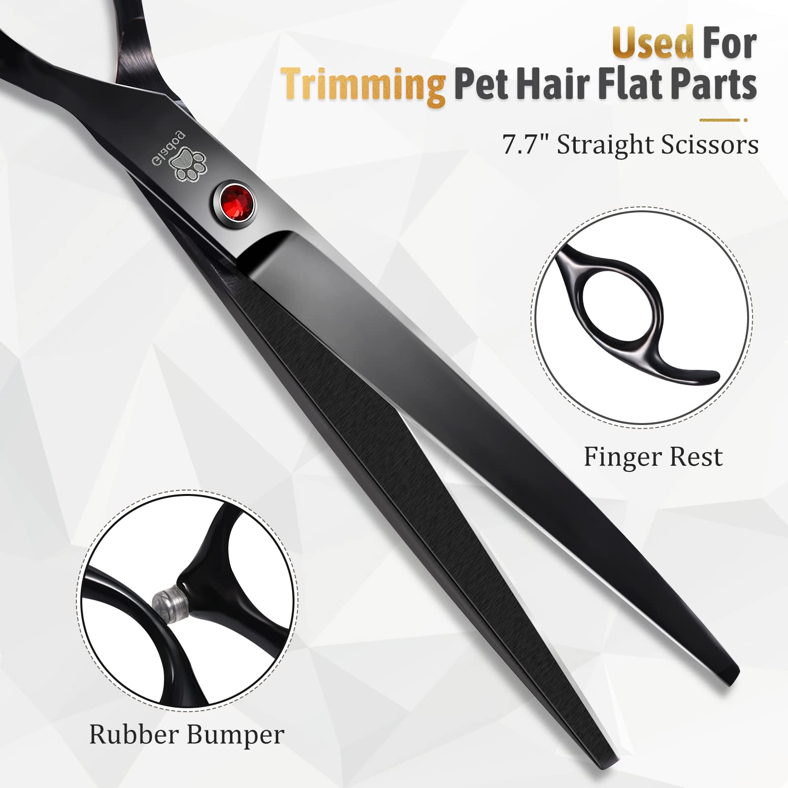 GLADOG straight scissor 7.7 inches for clean, even trims