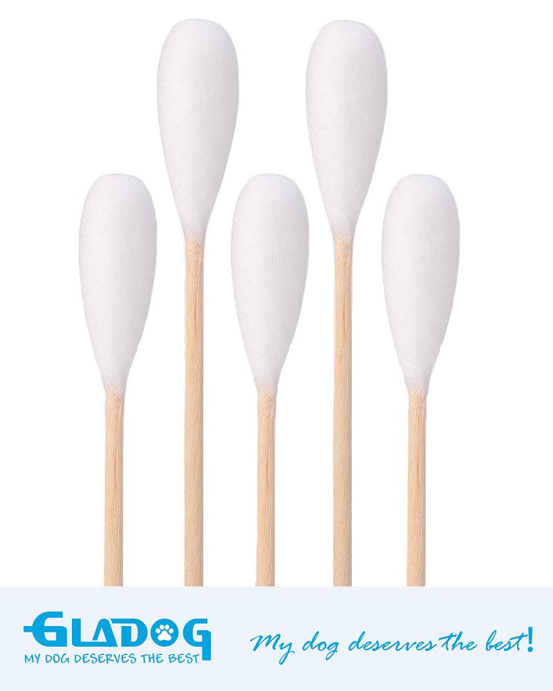 GLADOG large-tip buds prevent poking while cleaning your dog's ears.