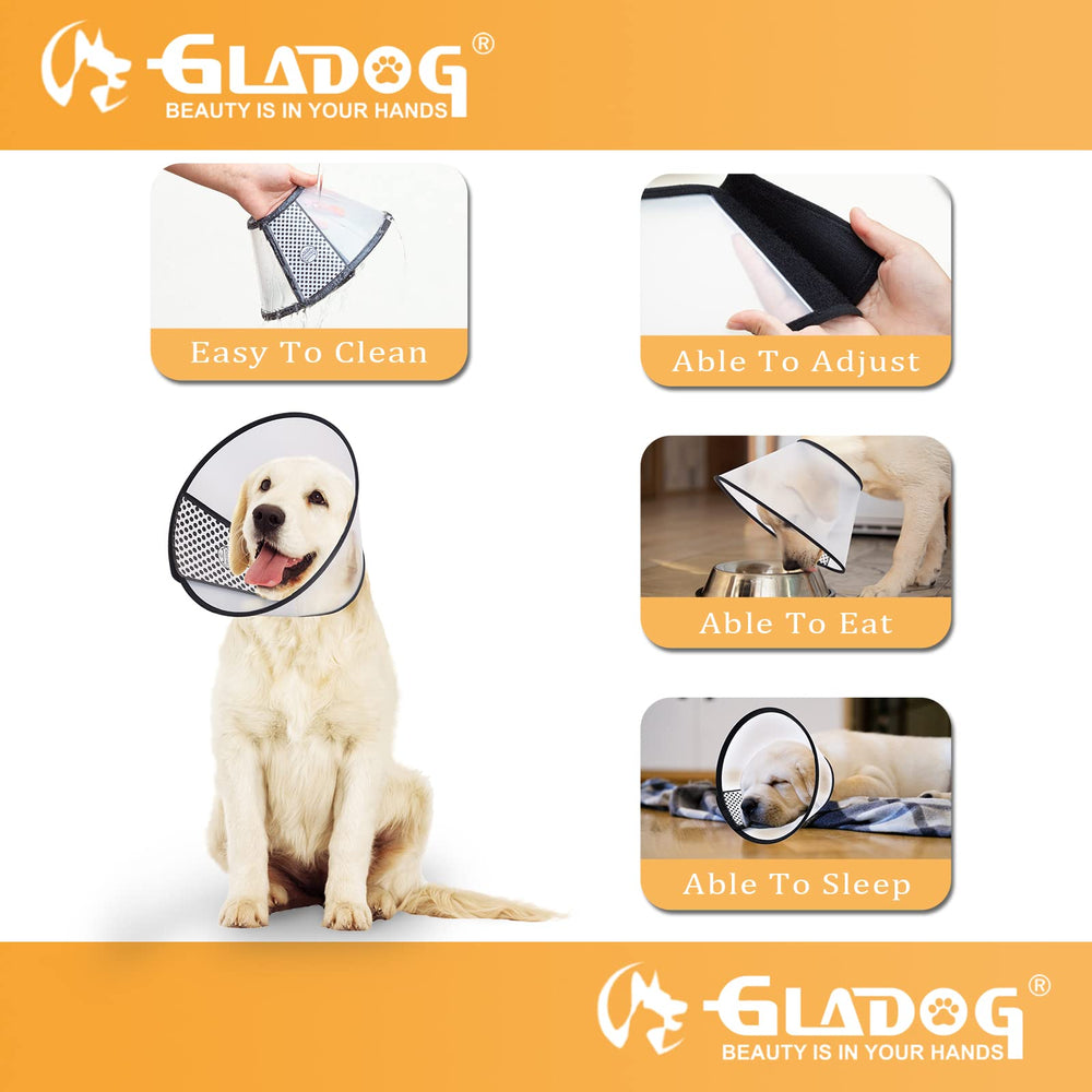 GLADOG adjustable PVC cone with soft edges for comfortable wear