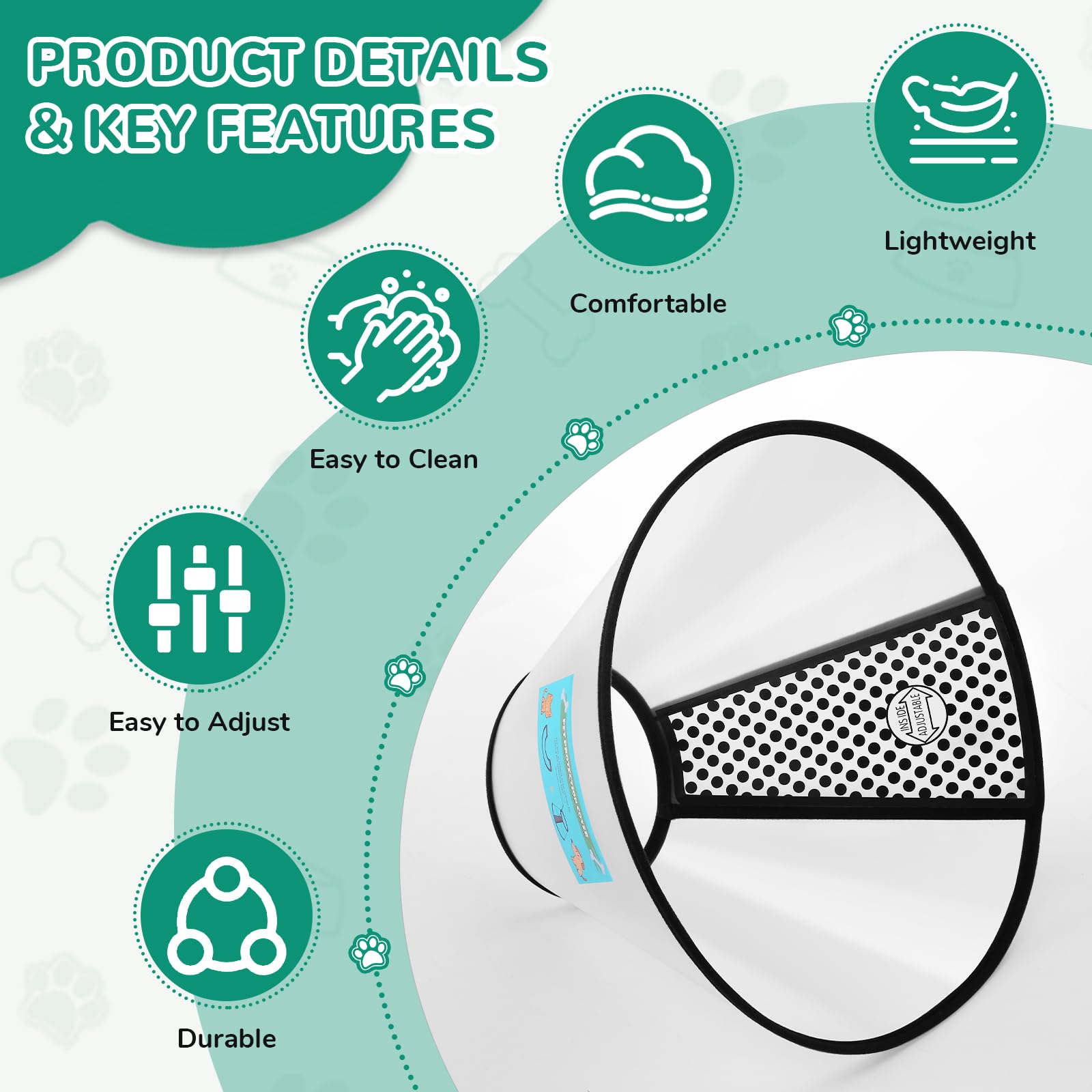 GLADOG soft edges cone reduces neck stress for comfy wear