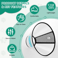 GLADOG soft edges cone reduces neck stress for comfy wear